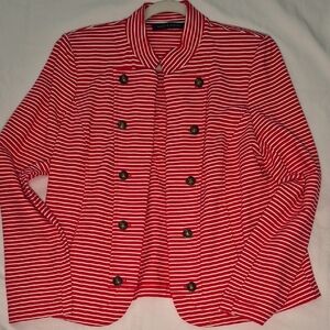Tommy Hilfiger Red and White Vest Casual Nautical Style